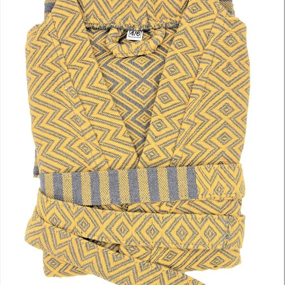 Kids Bathrobe Handmade Turkish Cotton Yellow - Picture 3 of 4